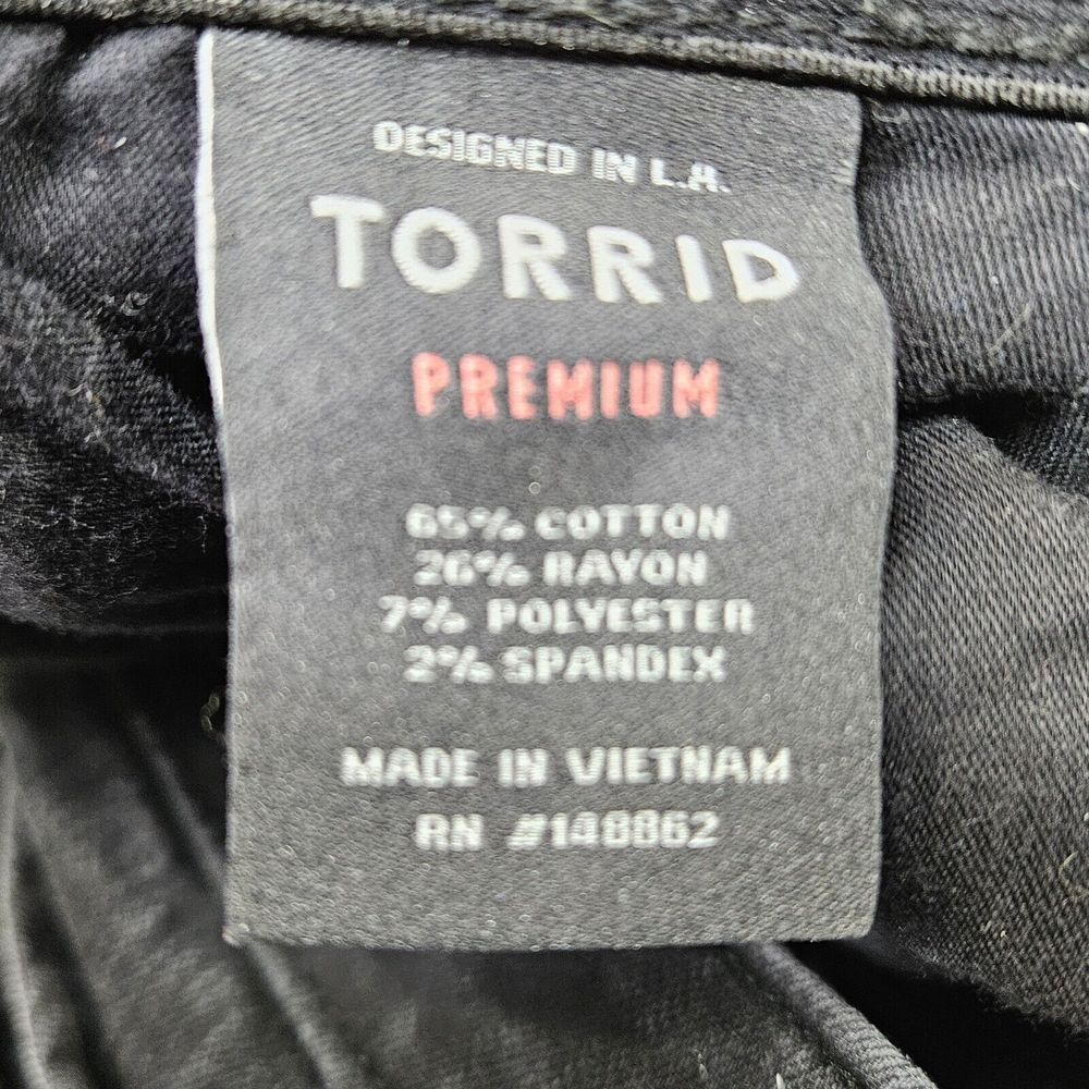 Torrid Jeans Women's Sky High Skinny Size 24R Black Tapered Premium Stretch - Picture 8 of 10